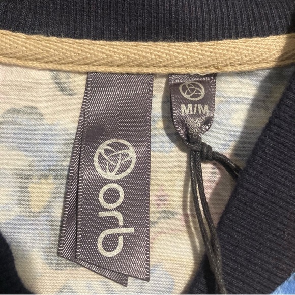 ORB LIFE Sz  M Sprout Beige Floral Cropped Bomber Jacket New with Tag - Picture 2 of 12